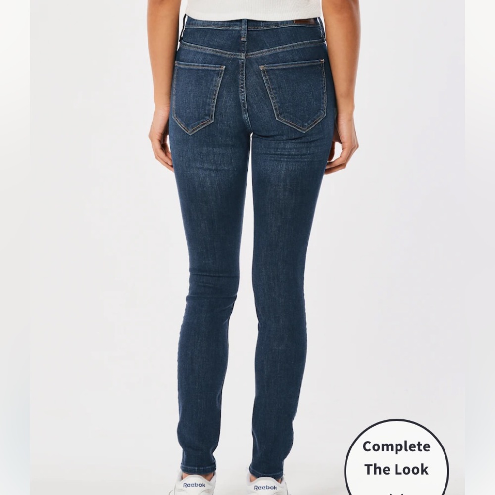 NEW HOLLISTER HIGH-RISE DARK WASH SUPER SKINNY JEANS SIZE:5 Long - Picture 3 of 10